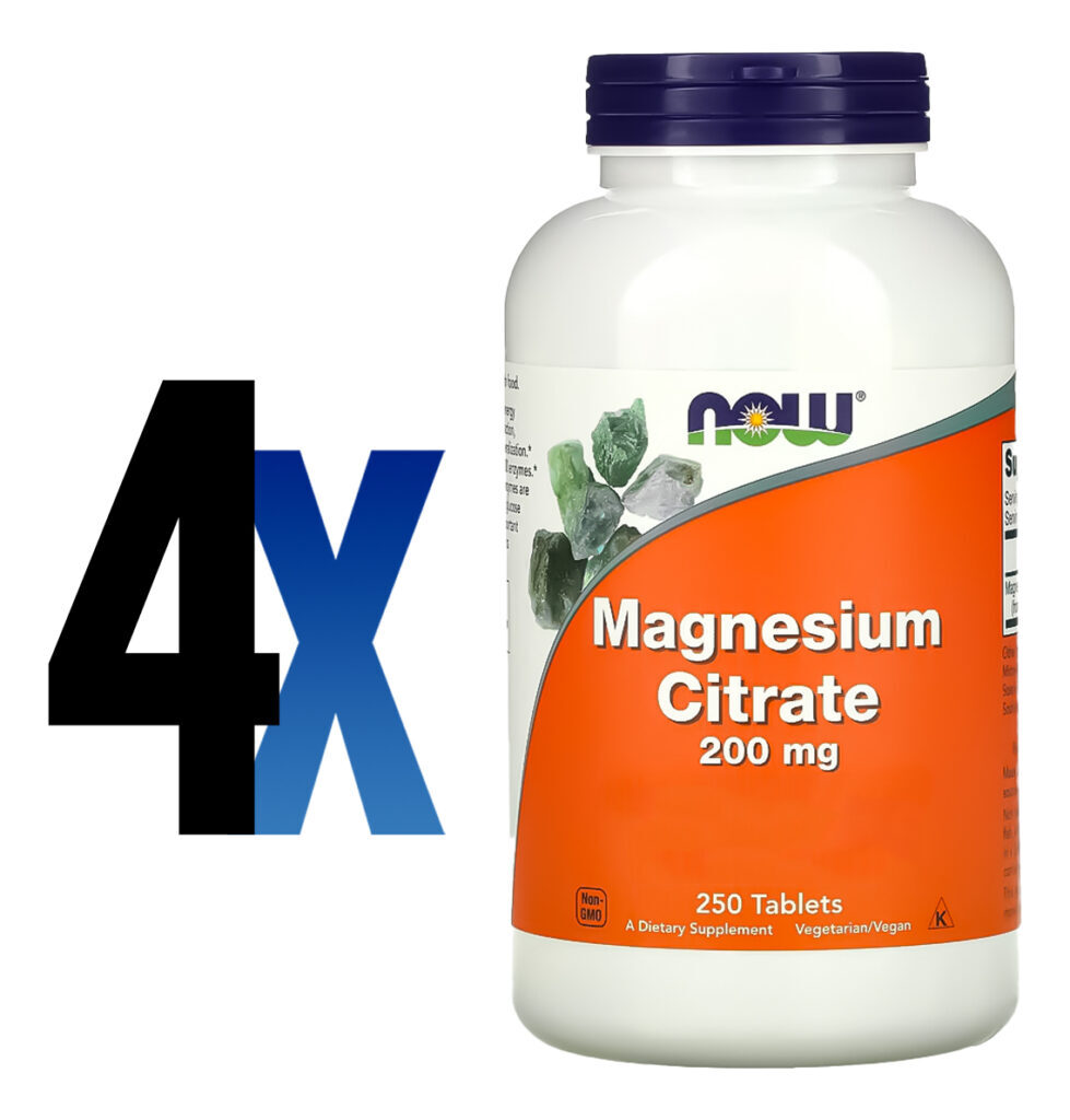Citrato De Magnésio 200mg 250 Tab Importado 4un Now Foods - Imagem 2