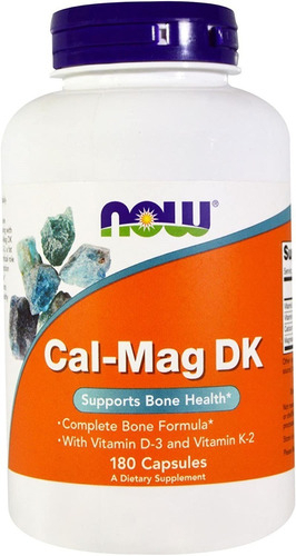 Cal-mag Dk 180 Cápsulas Now Foods, Sabor Sem Sabor