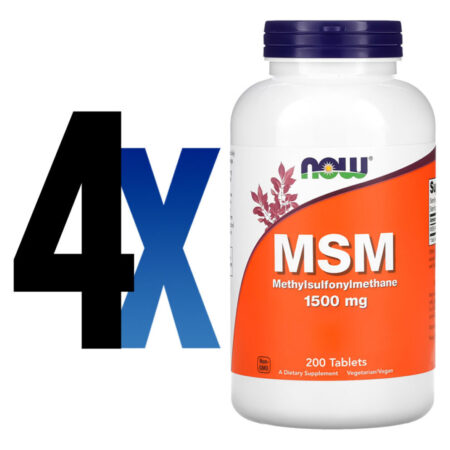 Msm 1500mg 200 Tablets Importado 4un Now Foods - Imagem 2