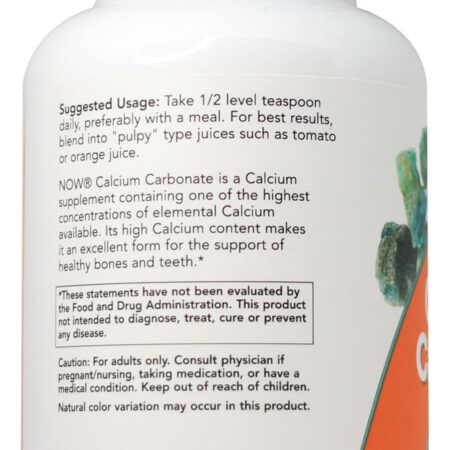 Carbonato De Cálcio Em Pó 340g Now Foods Calcium Carbonate - Imagem 4