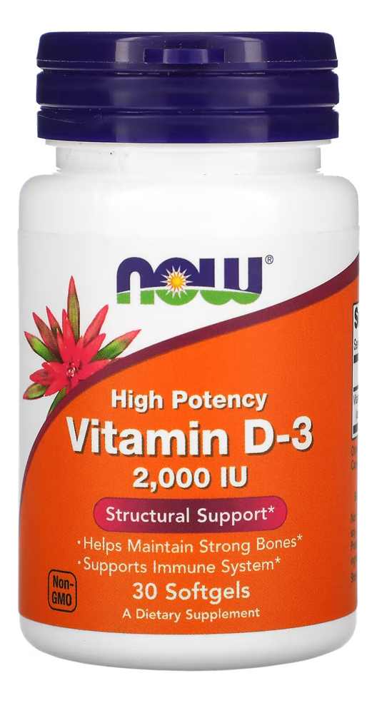 Vitamina D-3 2000iu Now Foods 30 Caps Softgels 5un Sabor Sem Sabor - Imagem 3