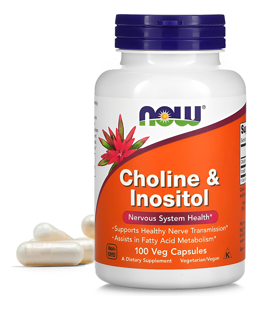 Now Foods Colina E Inositol 250/250mg 100veg Capsulas
