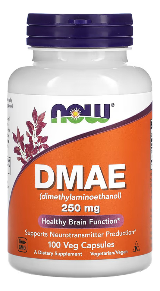 Dmae 250mg Now Foods Dimetilaminoetanol 100 Veg Caps 2un Sabor Sem Sabor - Imagem 2
