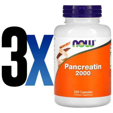 Pancreatina 200mg Now Foods 250veg Cáps Importado 3un - Imagem 2