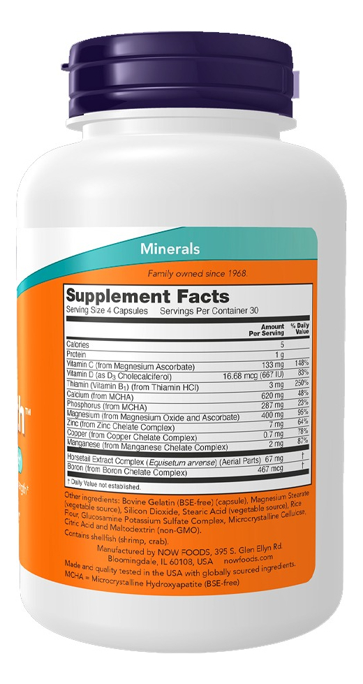 Bone Strength 120 Caps Importado 4un Now Foods - Imagem 3