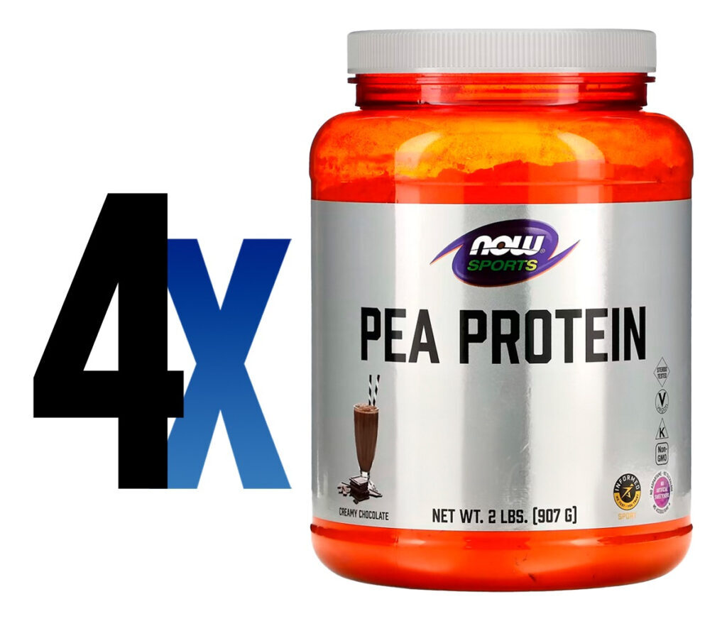 Proteína Pea Protein 907g Chocalate Importado 4un Now Foods - Imagem 2