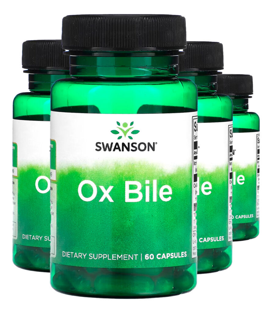 Bile De Boi Ox Bile 90mg Swanson Padronizado 60 Cápsulas 4un