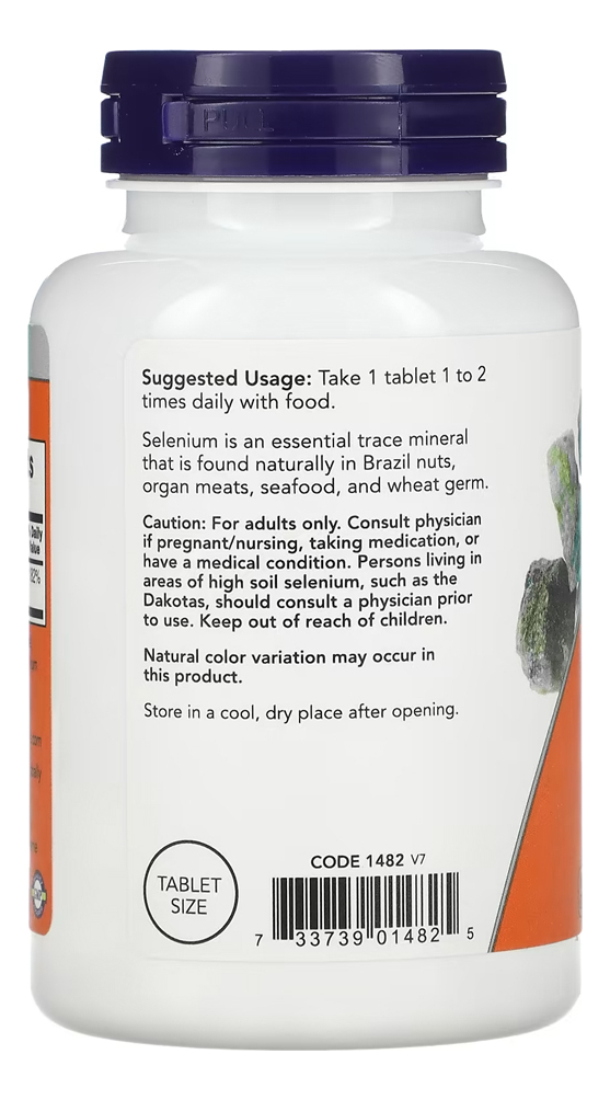 Selênio 100mcg Now Foods Selenium 250 Tablets Importado 4un - Imagem 4