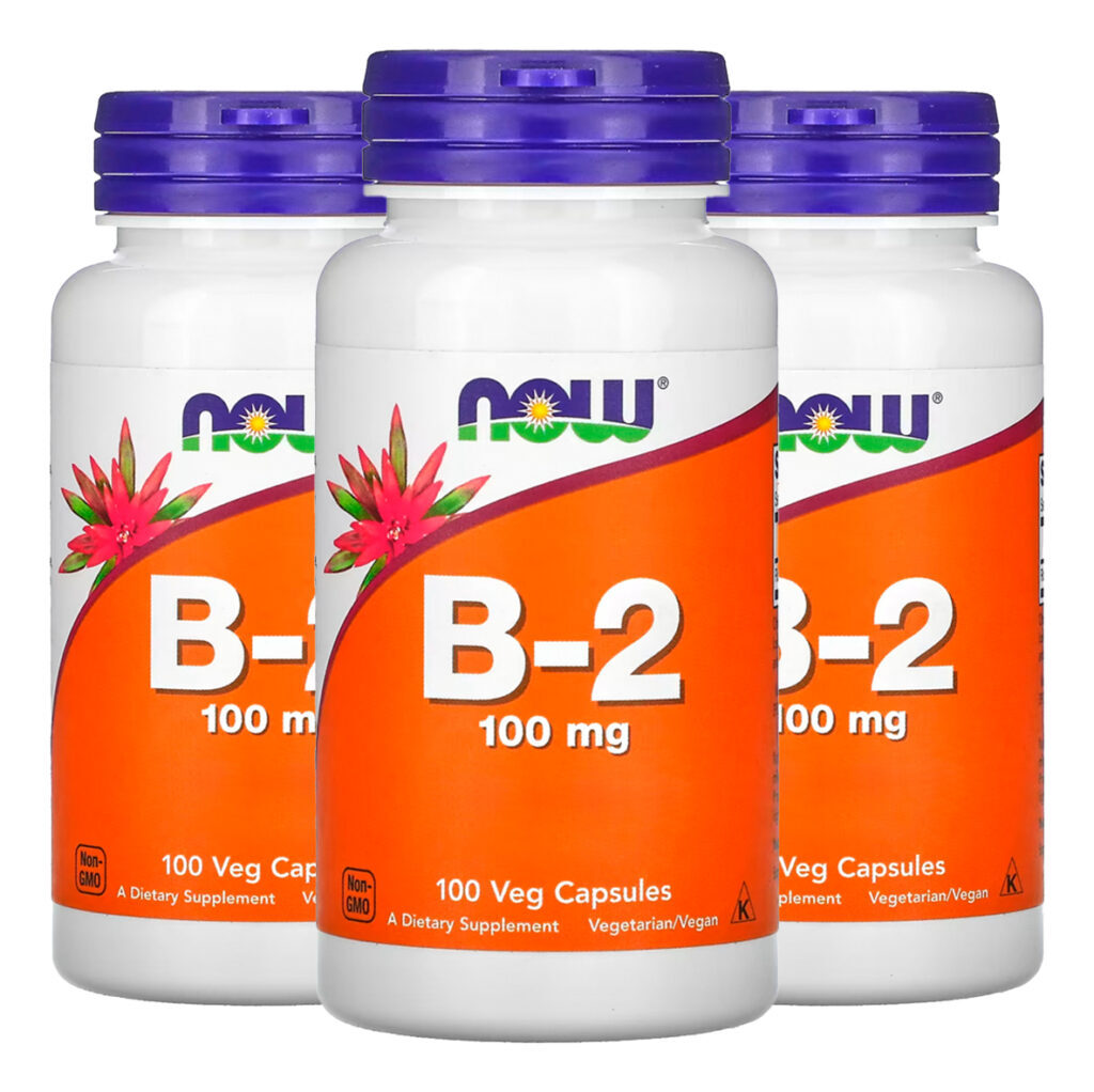 Vitamina B2 100mg Now Foods Riboflavina 100cáp Importado 3un