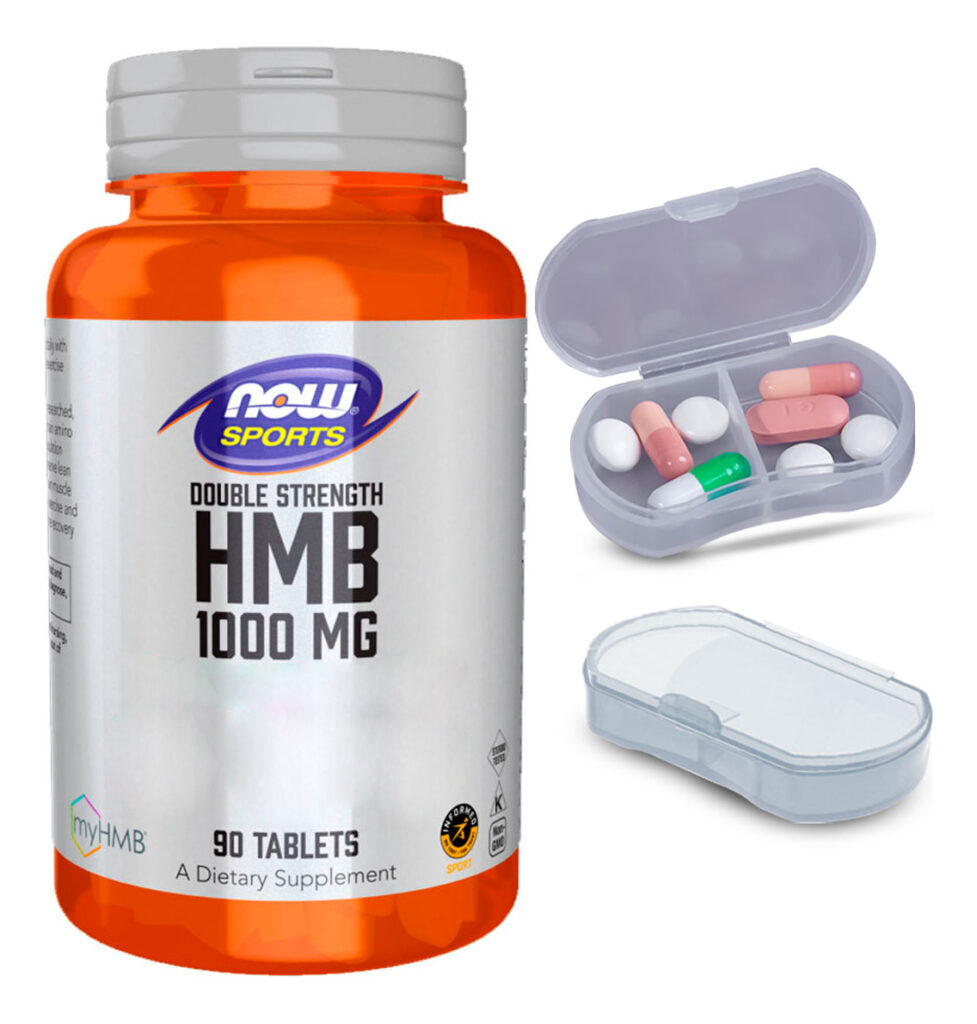 Hmb 1000mg Dupla Força Now Foods 90tabs + Porta Cápsulas