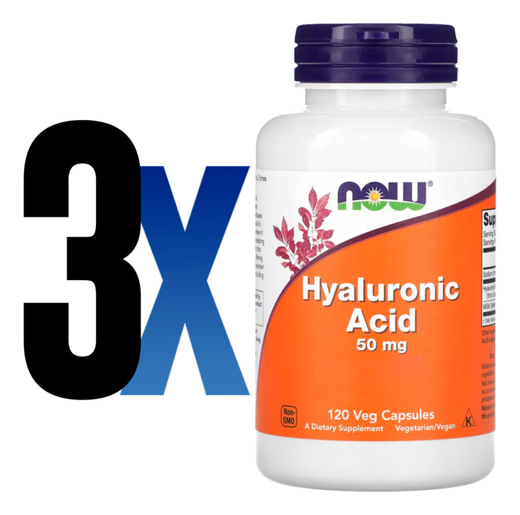 Ácido Hialurônico 50mg Msm Now Foods 120caps Importado 3un - Imagem 2