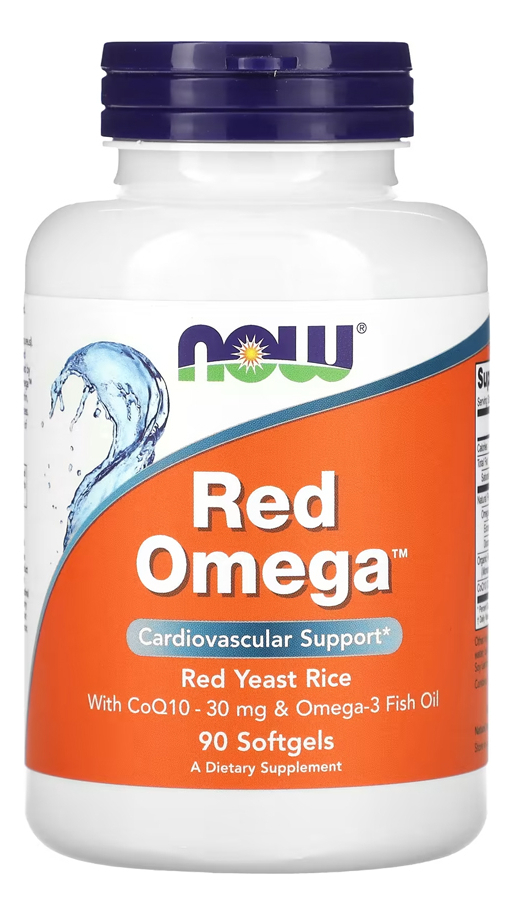 Now Foods Red Omega C0q10 E Levedura Arroz 90 Soft Sabor N/d