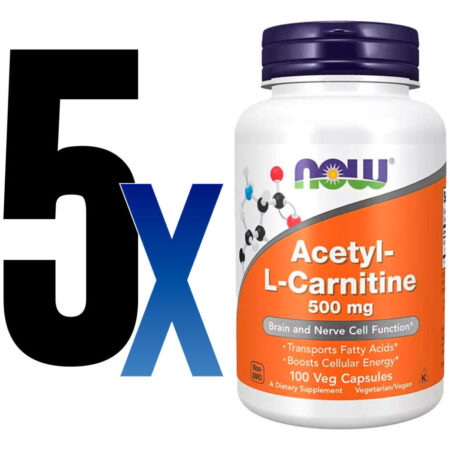 Acetil L-carnitina 500mg Now Foods 100 Vegcaps 5un - Imagem 2