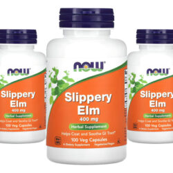 Ulmus Rubra 400mg Now Foods Slippery Elm 100 Veg Caps 3un Sabor Sem Sabor