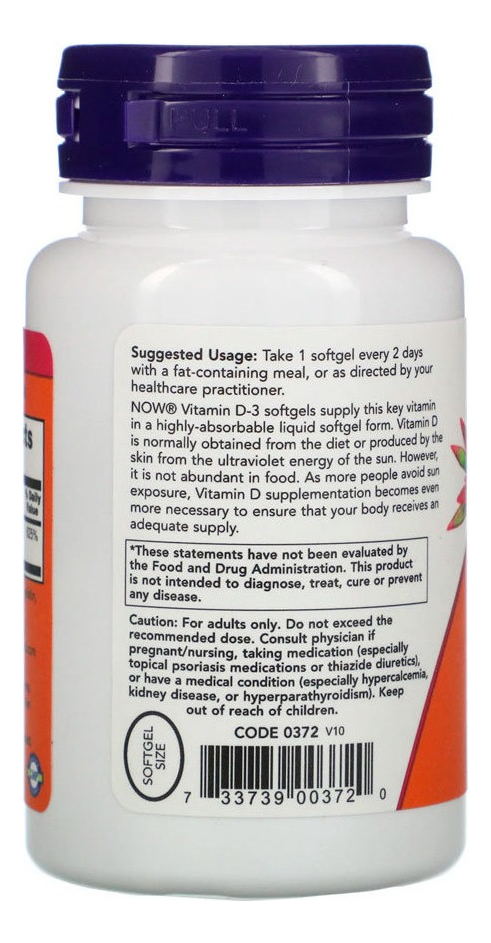 Suplemento Vitamina D3 5.000 Ui Now C/ 120 Softgels - Bone & Immune Health Sabor Neutro - Imagem 4