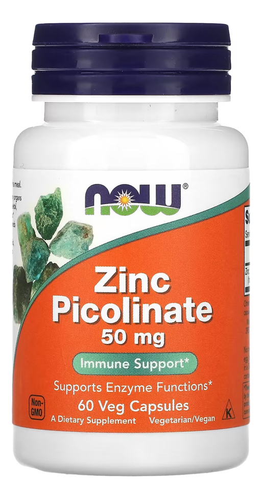 Zinco Picolinato 50mg Now Foods 60veg Caps Eua/usa Sabor Sem Sabor