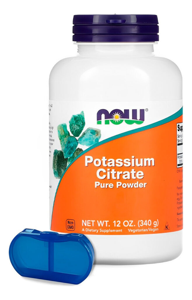 Pó De Citrato De Potássio Now Foods 340g + Porta Cápsulas
