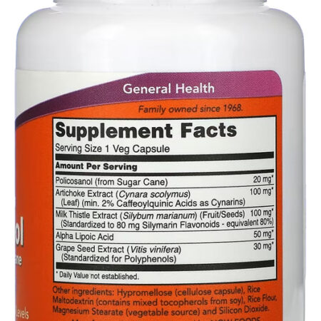 Policosanol 20mg Now Foods 90 Cápsulas Importado 5un - Imagem 3
