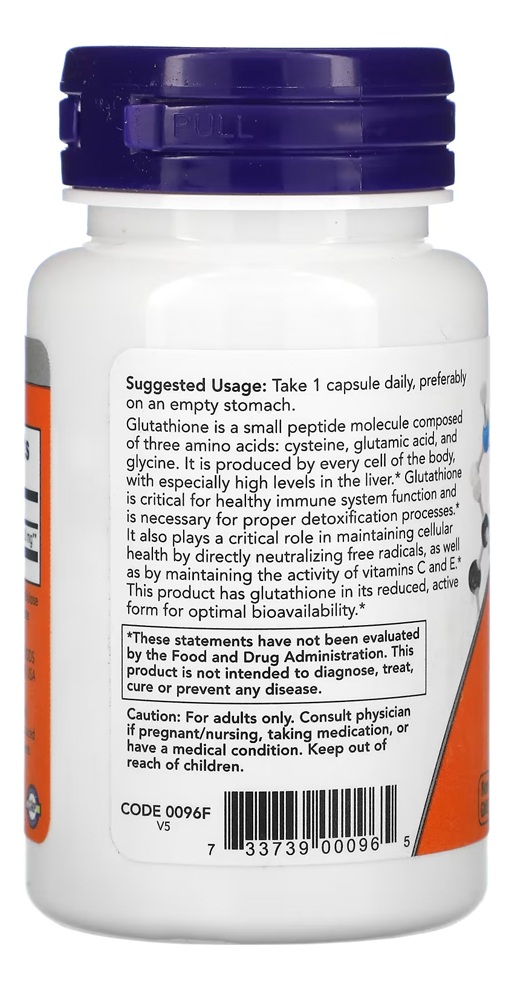 Glutathione Glutationa 250mg Now Foods 60cap Vegetarianas Sabor N/a