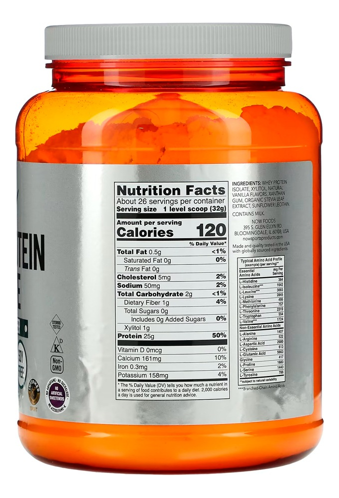 Whey Protein Pó 816 G Sabor Baunilha Importado 5un Now Foods - Imagem 4