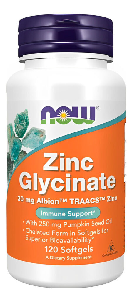 Glicinato De Zinco 30mg Now Foods Zinc Glycinate 120 Softg