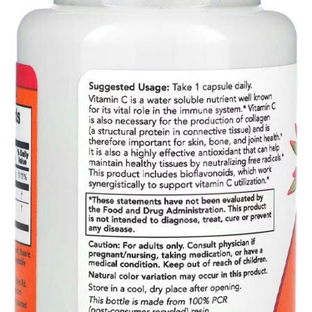 Vitamina C-1000 30 Veg Cápsulas Importado 3un Now Foods - Imagem 3