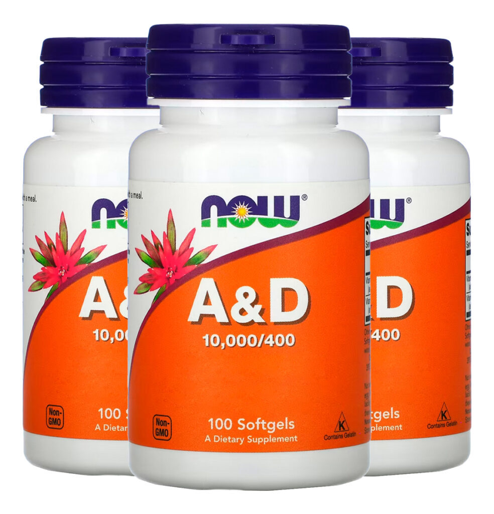 Vitamina A E D Now Foods 10000/10mcg 100 Soft Importado 3un