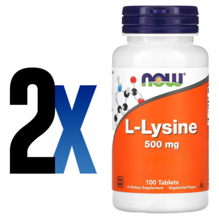L-lisina 500 Mg 100 Tablets Importado 2un Now Foods - Imagem 2