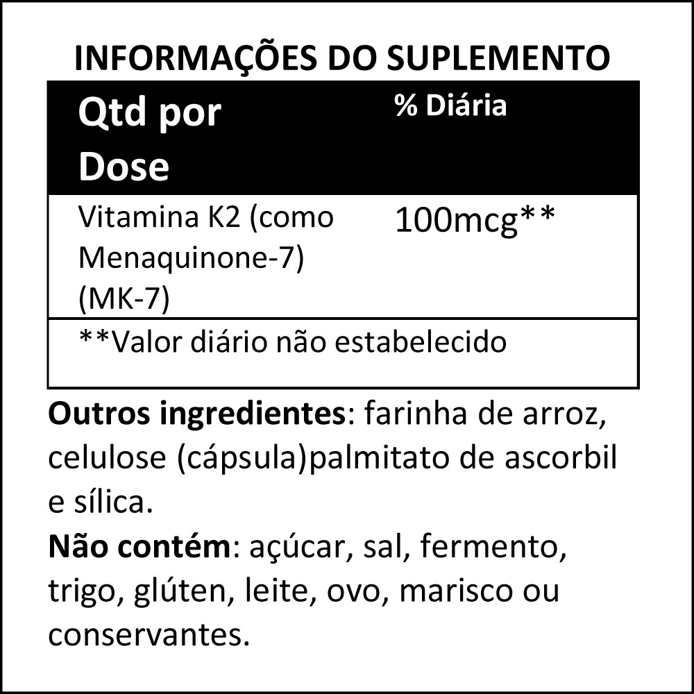Mk-7 Vitamina K-2 100mcg 60 Veg Cáps Importado 2un Now Foods - Imagem 5