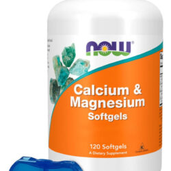 Cálcio E Magnésio Now Foods 120soft + Porta Cápsulas