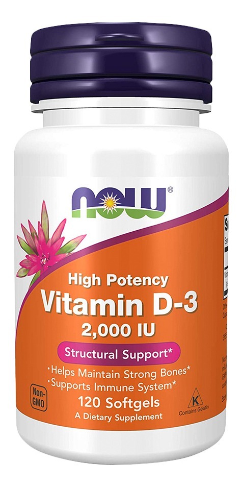 Vitamina D3 2000 Iu Alta Potência Now Foods 120softgls