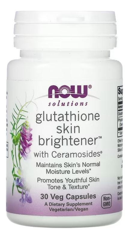 Iluminador De Pele Now Solutions Com Glutação, 30 Cápsulas, Sabor Sem Sabor