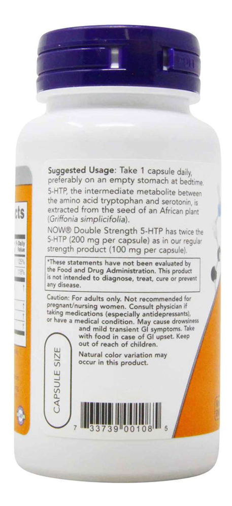 5-htp 200mg Now Foods 60 Cápsulas + Porta Cápsulas - Imagem 3
