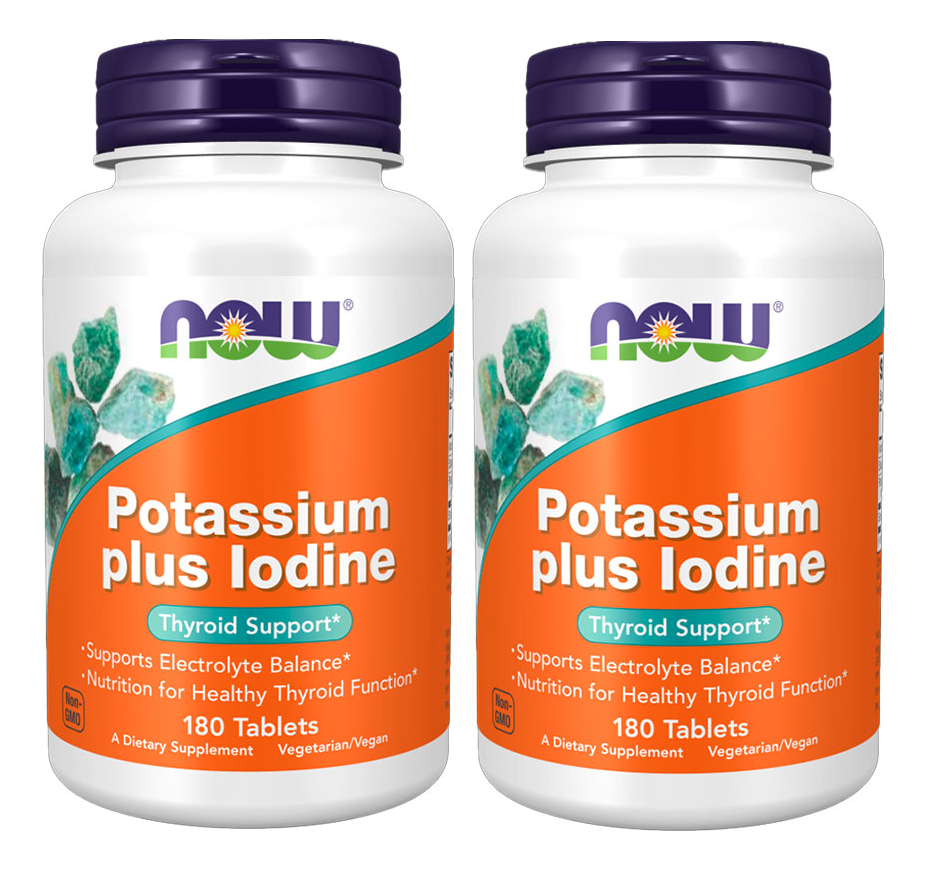 Potássio Plus Iodo Now Foods Potassium Plus 180tablts 2un