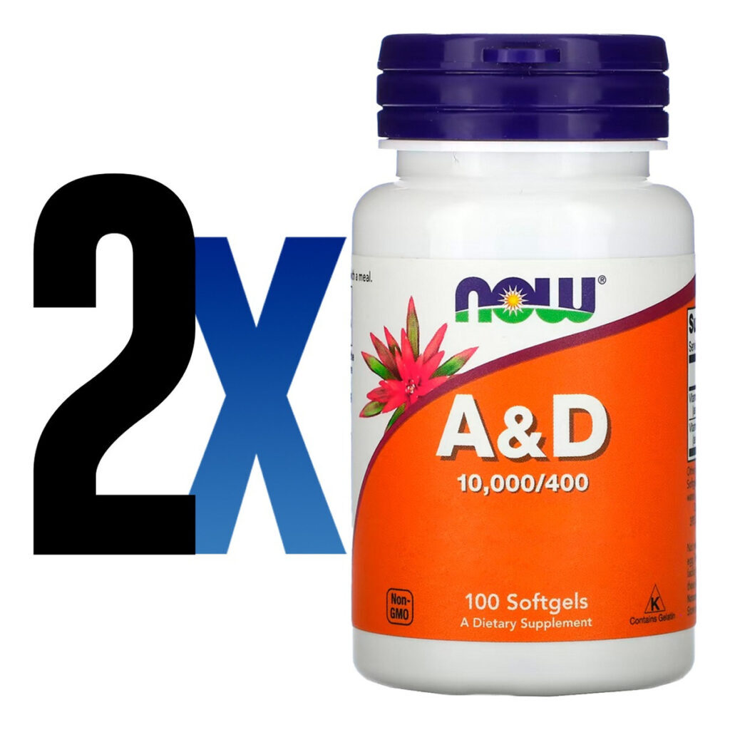 Vitamina A E D 10000/10mcg 100 Soft Importado 2un Now Foods - Imagem 2