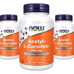 Acetil L-carnitina 500mg Now Foods 100 Vegcaps 5un Sabor Sem Sabor