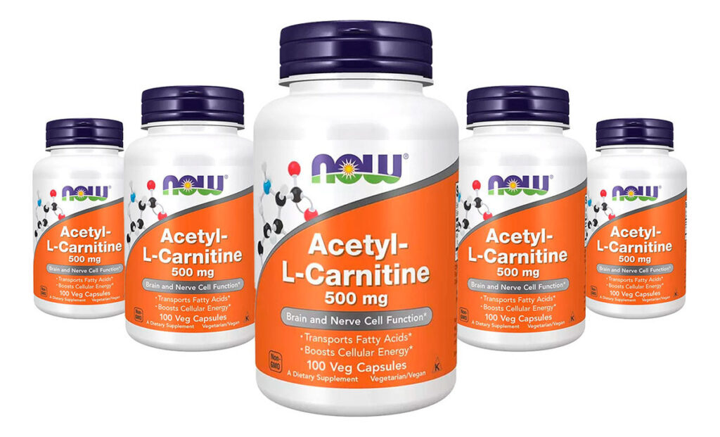 Acetil L-carnitina 500mg Now Foods 100 Vegcaps 5un Sabor Sem Sabor