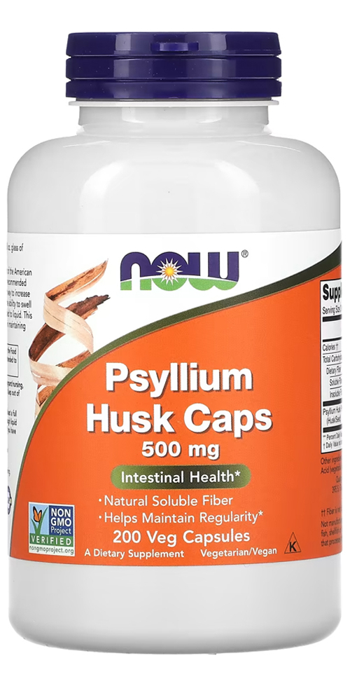 Fibra De Psyllium 500mg Now Foods Psyllium 200veg Caps 4un - Imagem 3