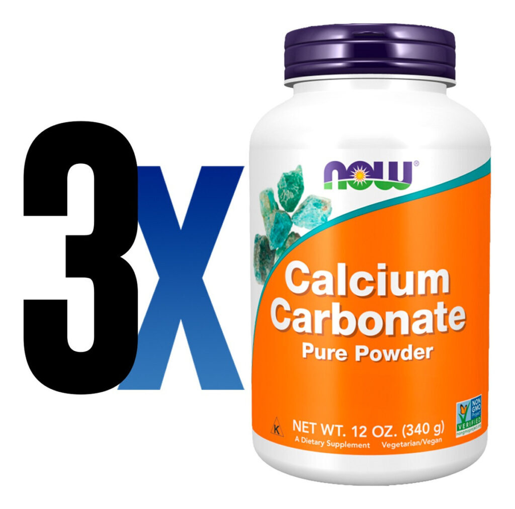 Carbonato Cálcio Pó 340g Importado 3un Now Foods - Imagem 2