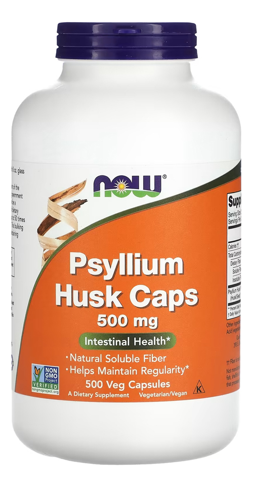 Fibra De Psyllium 500mg Now Foods Psyllium 500veg Caps 4un - Imagem 3