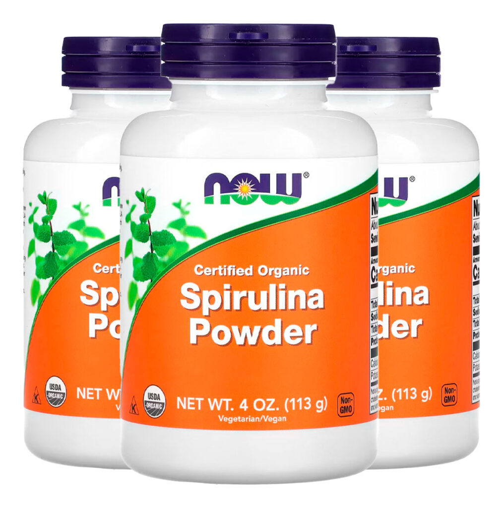 Spirulina Em Pó Now Foods 113g Orgânico Importado 3un
