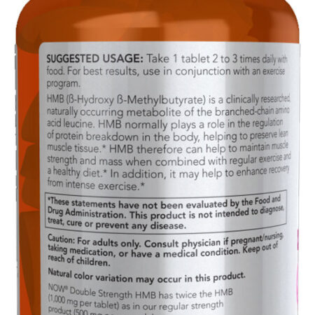 Hmb 1000mg Dupla Força Now Foods Sports 90tabs Importado 3un - Imagem 4