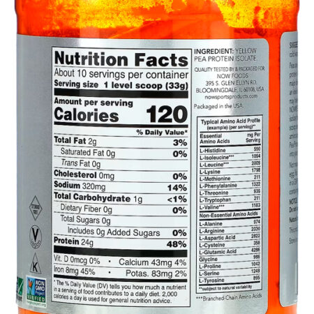 Proteína Pea Ervilha Now Foods 340g Sem Sabor Importado - Imagem 3
