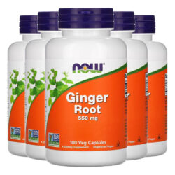 Raiz De Gengibre 550mg 100 Caps Importado 5un Now Foods