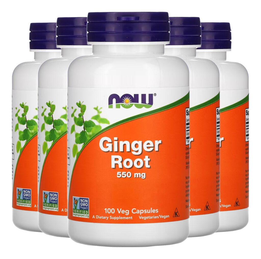 Raiz De Gengibre 550mg 100 Caps Importado 5un Now Foods