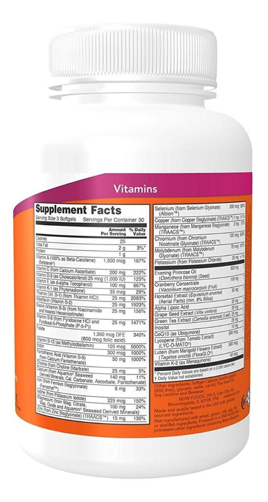 Now Foods Eve Multivitamínico Superior P/ Mujeres 90 Cápsulas - Imagem 2