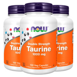 Taurina 1000mg Dupla Força Now Foods 100 Cáps Importado 3un