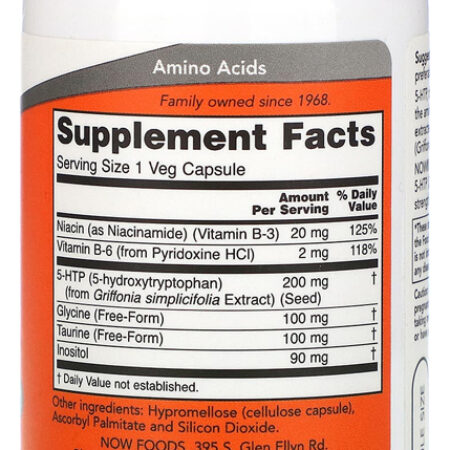 5htp 200mg Now Foods 5hidroxitriptofano 60cáps Importado 5un - Imagem 3