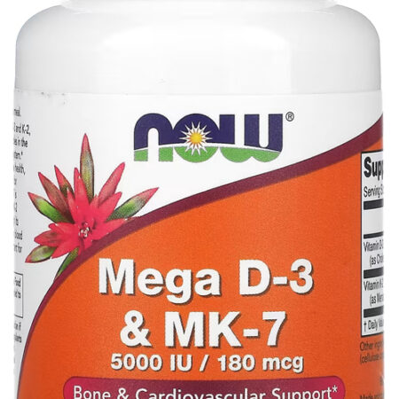 Mega D-3 5000iu E Mk-7 180mcg Now Foods 60 Veg Caps 5un - Imagem 3