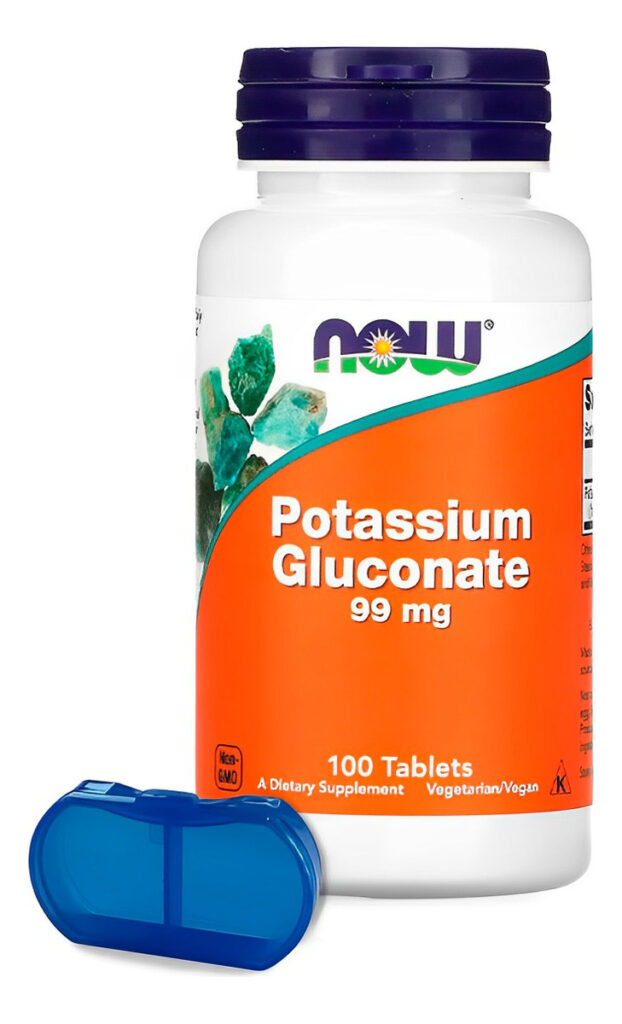 Gluconato De Potássio 99mg Now Foods 100 Tabs +porta Cápsula